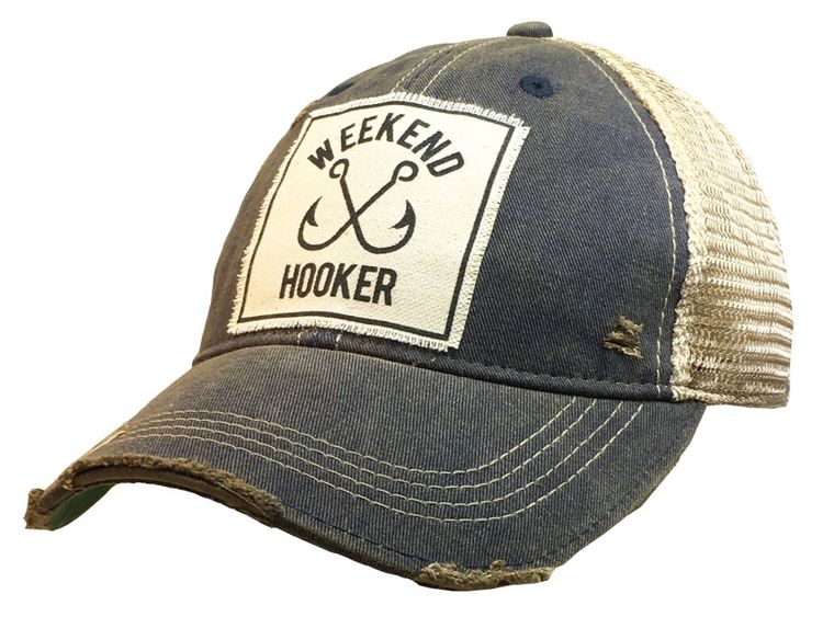 Distressed Trucker Cap-Weekend Hooker