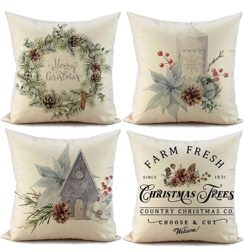 Winter Holiday Garland Pillow