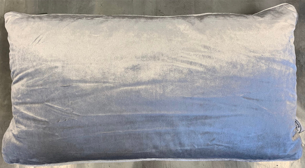 Light Gray Velvet Lumbar Pillow