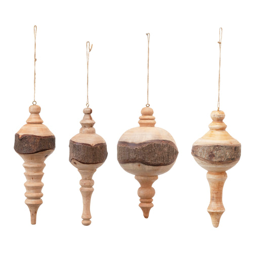 Carved Mahogany Wood Finial Ornament