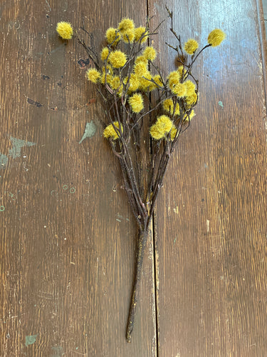 Yellow Flocked Ball & Twig Bush