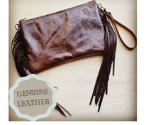 Load image into Gallery viewer, Hair on Hide Handbag w/ Leather Fringe Turquoise Laredo Accent
