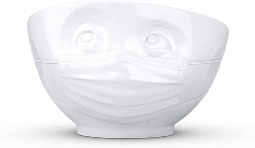 Mask Face Bowl-White