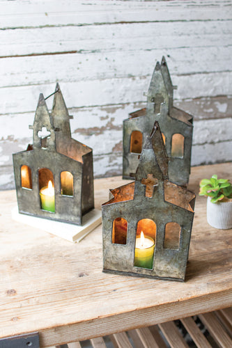 Recycled Metal Church Luminary