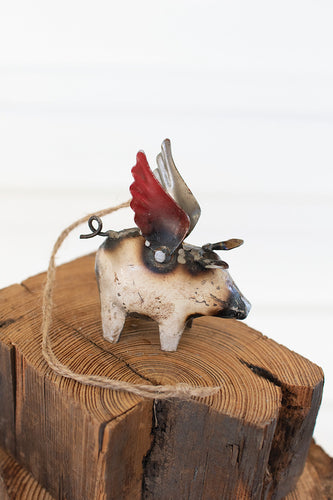 Recycled Flying Pig Ornaments
