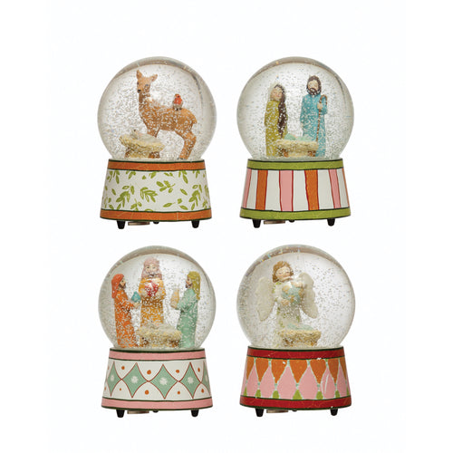 Glass Snow Globe with Christmas Scene