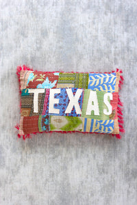 Texas Kantha Kidney Pillow