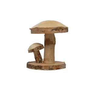 Hand Carved Wood Mushrooms